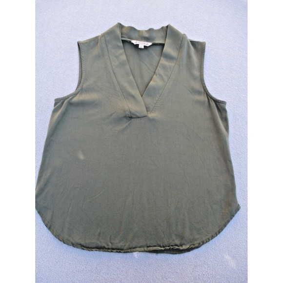 Nanette Lepore Tops - NANETTE LEPORE Blouse Women's Medium Green Sleeveless Short Tunic Top V-Neck